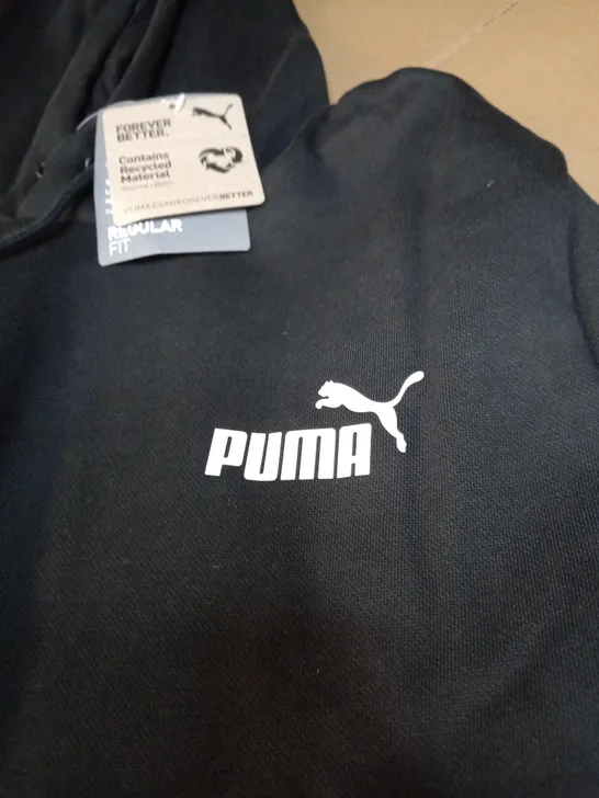 PUMA ESS SMALL LOGO HOODIE IN BLACK - LARGW