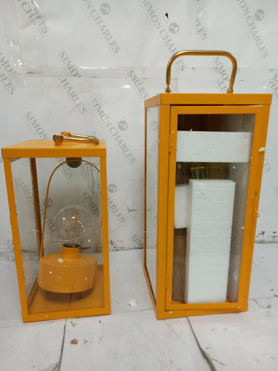 BUNDLEBERRY BY AMANDA HOLDEN SET OF 2 SQUARE LANTERNS WITH REMOVABLE LAMPS