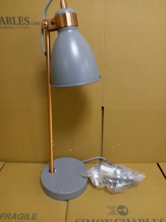 DAR FREDERICK TABLE LAMP - SATIN COPPER AND GREY FINISH