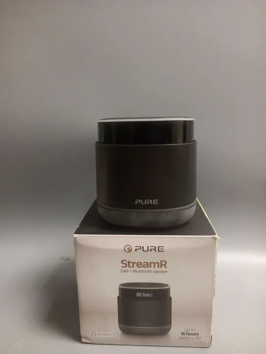 BOXED PURE STREAMR DAB + BLUETOOTH SPEAKER IN BLACK