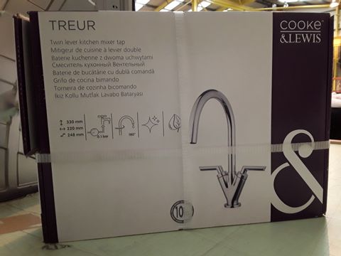 BOXED COOKE AND LEWIS TRUE TWIN LEVER KITCHEN MIXER TAP 