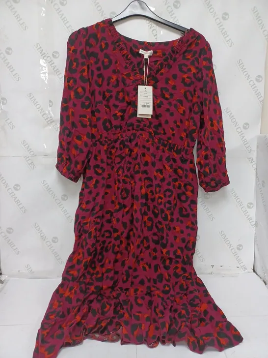 MONSOON ANIMAL PRINT DRESS IN PLUM - LARGE