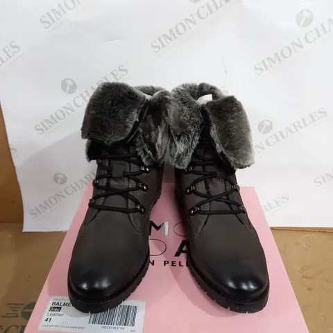 MODA IN PELLE BALMET LACE UP FUR COLLAR HIKER BOOTS SIZE-41