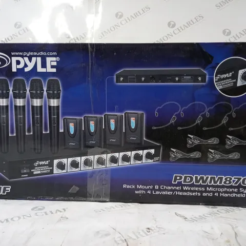BOXED PYLE PDWM8700 RACK MOUNT 8 CHANNEL WIRELESS MICROPHONE SYSTEM