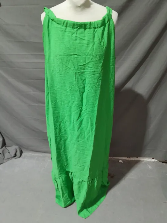 PRINCIPLES TIERED HALTERNECK MIDI DRESS GREEN SIZE 14