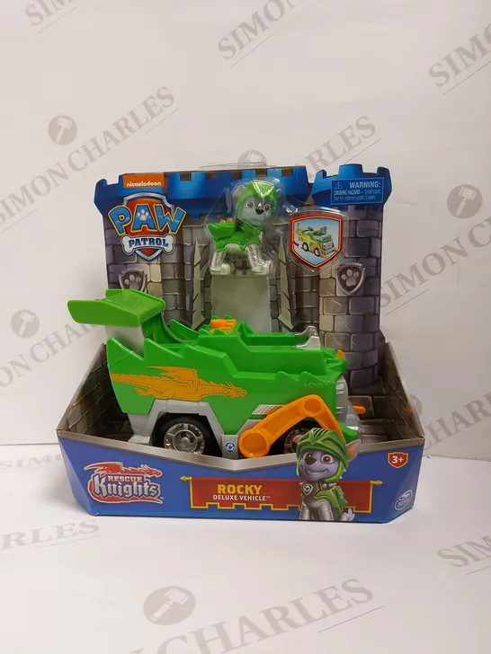 BRAND NEW PAW PATROL RESCUE KNIGHTS ROCKY DELUXE VEHICLE 