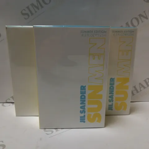 LOT OF 3 X 125ML JIL SANDER SUN MEN SUMMER EDITION EDT SPRAY 