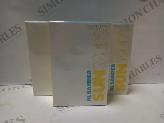 LOT OF 3 X 125ML JIL SANDER SUN MEN SUMMER EDITION EDT SPRAY 