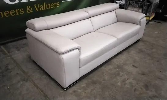 QUALITY ITALIAN DESIGNER MELO LARGE SOFA WHITE GREY LEATHER