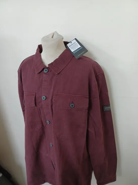 BARBOUR INTERNATIONAL BURGUNDY BUTTON SHIRT SIZE XL