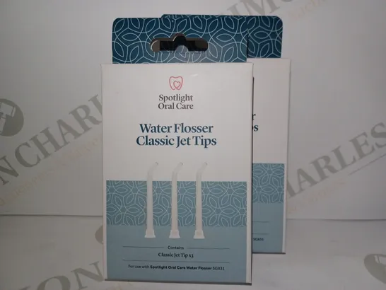 LOT OF 2 SPOTLIGHT ORAL CARE WATER FLOSSER CLASSIC TIP REPLACEMENT PACKS