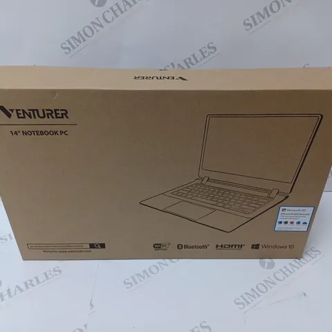 BRAND NEW BOXED VENTURER EUROPA 14 PLUS 14" NOTEBOOK PC - MATT BLACK