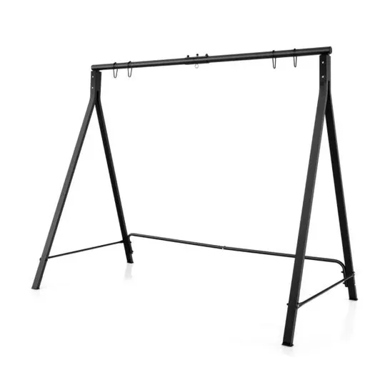 BOXED COSTWAY PATIO METAL SWING STAND WITH A-SHAPED STRUCTURE - BLACK