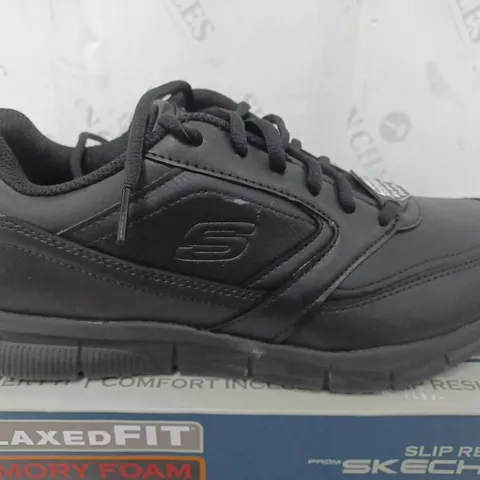 BOXED PAIR OF SKECHERS MENS NAMPA WORK TRAINERS BLACK SIZE 9