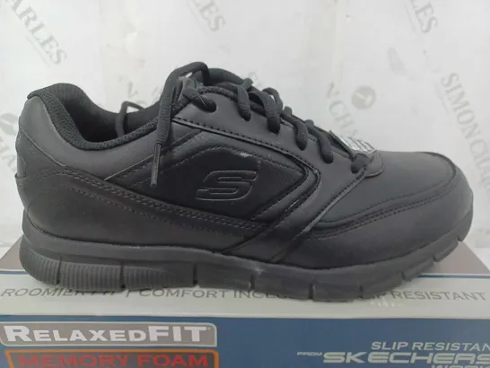 BOXED PAIR OF SKECHERS MENS NAMPA WORK TRAINERS BLACK SIZE 9