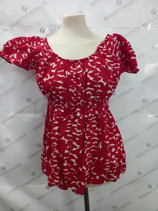 PHASE EIGHT RED TOP WITH WHITE PATTERN - 14