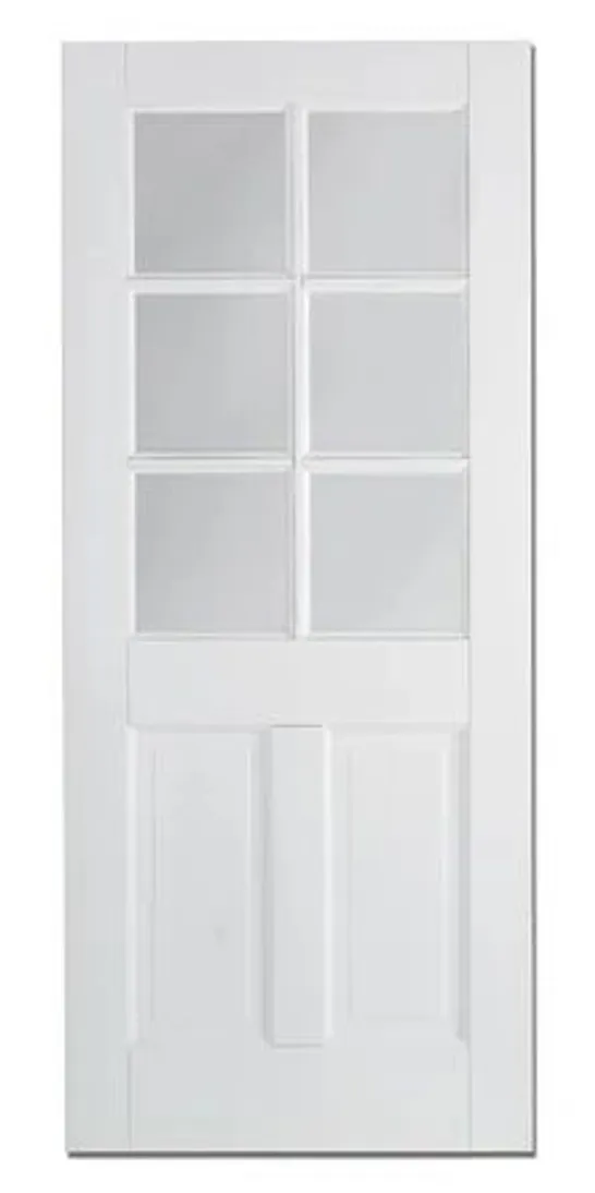 BOXED CANTERBURY 2P 6L GLAZED PRIMED WHITE INTERIOR DOOR // SIZE UNSPECIFIED 