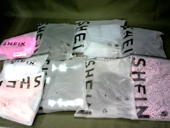 LOT OF 9 ASSORTED BAGGED SHEIN CLOTHING ITEMS IN VARIOUS SIZES