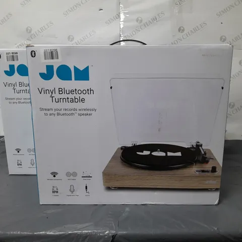 LOT OF 2 BOXED JAM VINYL BLUETOOTH TURNTABLES