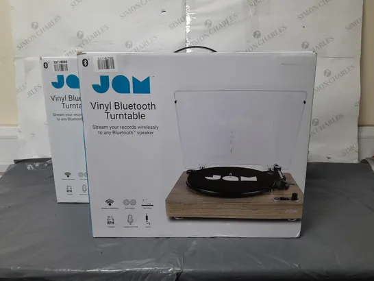 LOT OF 2 BOXED JAM VINYL BLUETOOTH TURNTABLES