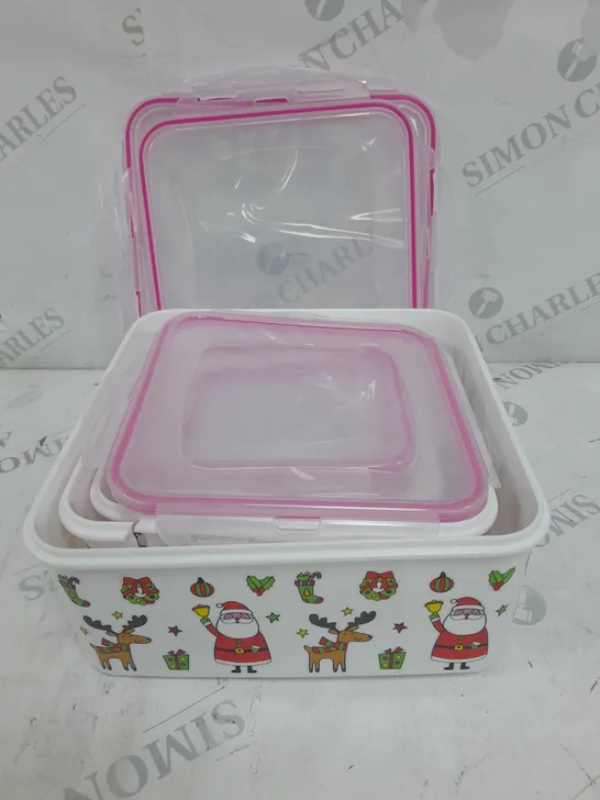 COOK'S ESSENTIALS SET OF 5 CHRISTMAS FOOD STORAGE BOXES