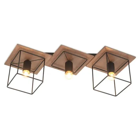 CEILING LAMP NITA L72 X H20 CM BLACK AND BROWN