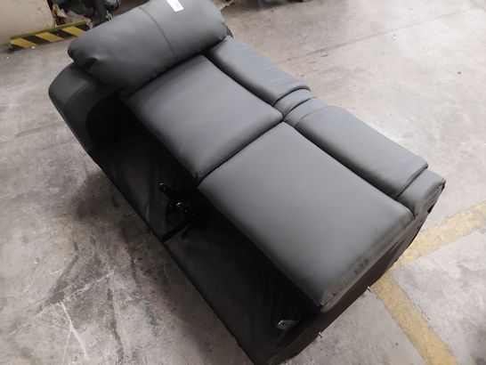 DESIGNER GREY LEATHER MANUAL RECLINING 2 SEATER BASE SECTION