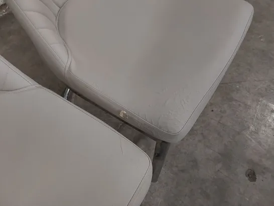 PAIR OF DESIGNER GREY DINING CHAIRS 