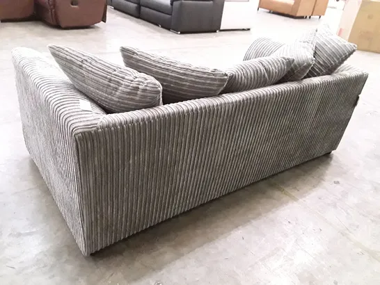 QUALITY DESIGNER 3 SEATER SOFA - GREY JUMBO CORD FABRIC