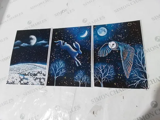 SET OF THREE MOONLIGHT PRINTS