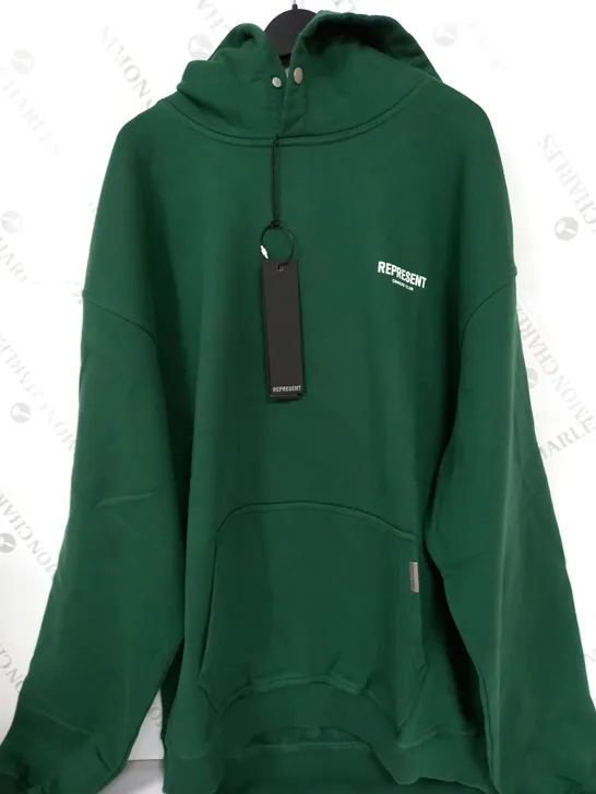 REPRESENT OWNERS CLUB HOODIE IN GREEN - LARGE