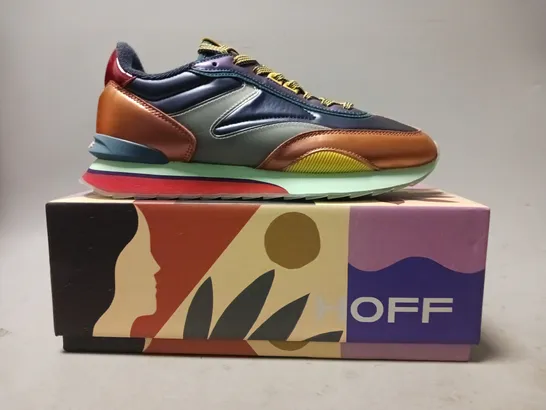 BOXED PAIR OF HOFF TRAINERS IN METALLIC MULTICOLOUR UK SIZE 7