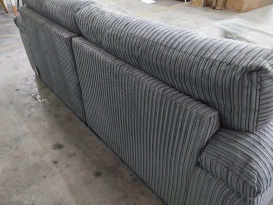 DESIGNER THREE SEATER SOFA GREY JUMBO CHORD