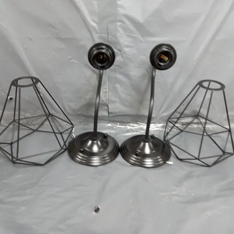 SET OF 2 DIAMOND IRON TABLE LAMPS