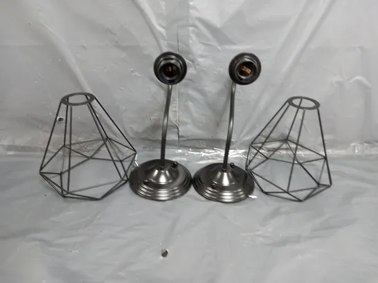 SET OF 2 DIAMOND IRON TABLE LAMPS