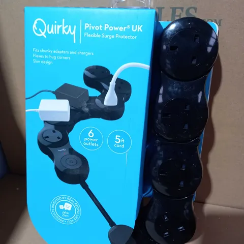 QUIRKY PIVOT POWER FLEXIBLE SURGE PROTECTOR POWER STRIP - BLACK