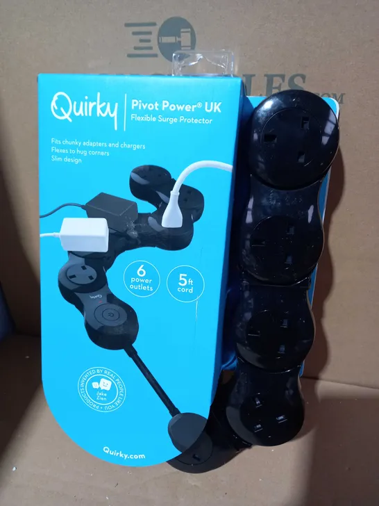 QUIRKY PIVOT POWER FLEXIBLE SURGE PROTECTOR POWER STRIP - BLACK