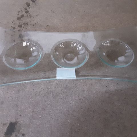 BOX OF 5 DECORATIVE GLASS DISH-28CM X 13.5CM
