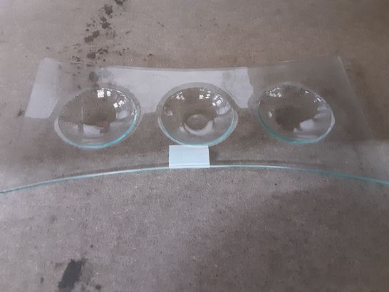 BOX OF 5 DECORATIVE GLASS DISH-28CM X 13.5CM