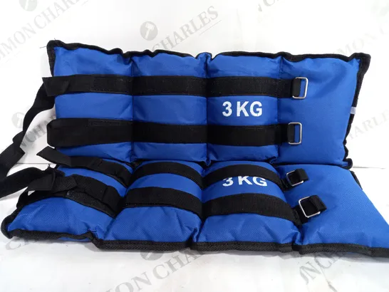 SET OF 2 3KG WEIGHTED PADS IN BLUE