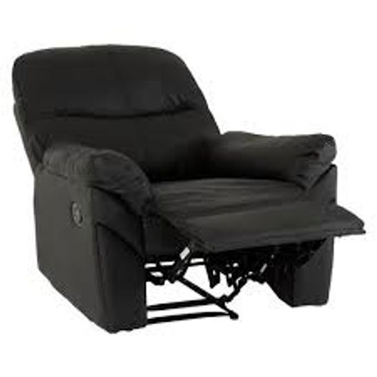 BOXED DESIGNER REGAL BLACK LEATHER MANUAL RECLINING EASY CHAIR  (2 BOXES)