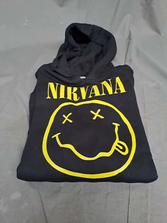 BERKELEKLE NIRVANA BLACK HOODIE SMALL