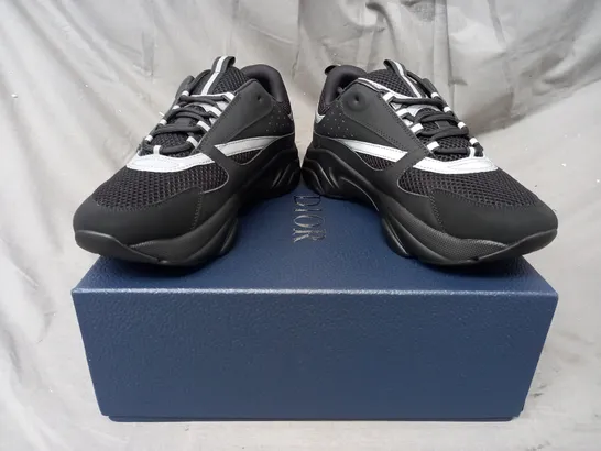 BOXED PAIR OF DIOR SHOES IN BLACK/GREY EU SIZE 42