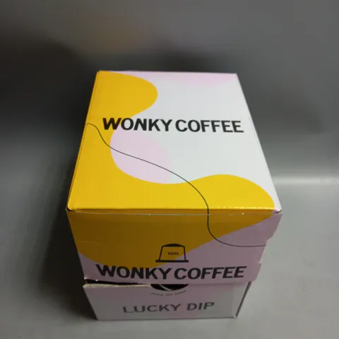 LOT OF APPROX 100 WONKY COFFEE LUCKY DIP COFFEE CAPSULES VARIOUS FLAVOURS