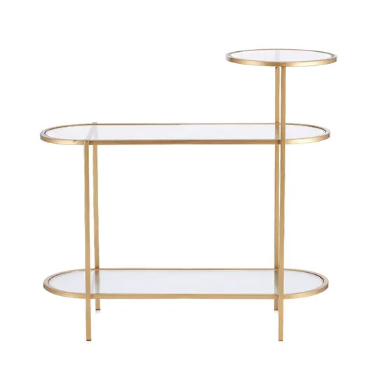 OUTLET MY HOME STORIES FLUTED GLASS CONSOLE TABLE - COLLECTION ONLY