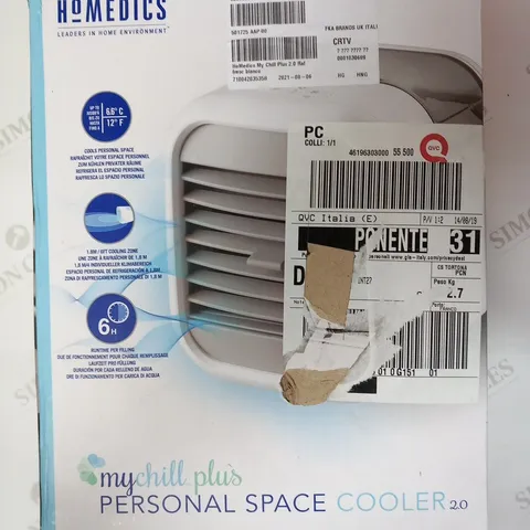 BOXED HOMEDICS MY CHILL PLUS PERSONAL SPACE COOLER 2.0 PAC-35WT-EU2