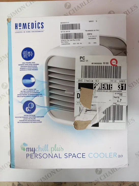 BOXED HOMEDICS MY CHILL PLUS PERSONAL SPACE COOLER 2.0 PAC-35WT-EU2