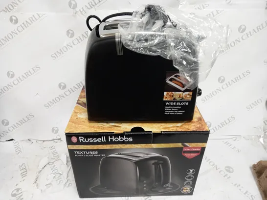 BOXED RUSSELL HOBBS BLACK 2 SLICE TOASTER