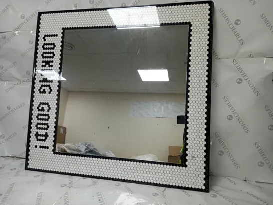 LOOKING GOOD SQUARE TILED MIRROR BLACK/WHITE  - COLLECTION ONLY