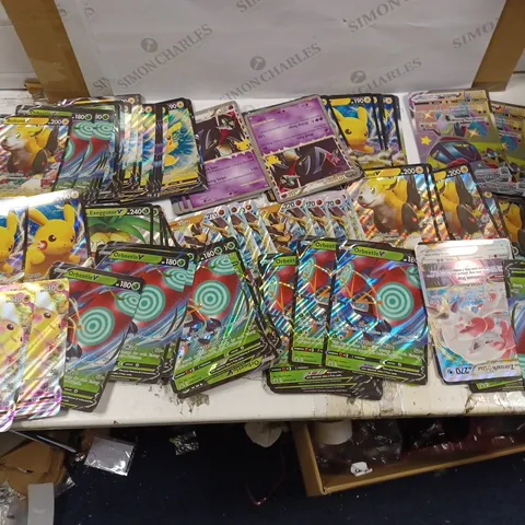 LOT OF APPROXIMATELY 40 LARGE POKEMON TRADING/TRAINING CARDS 